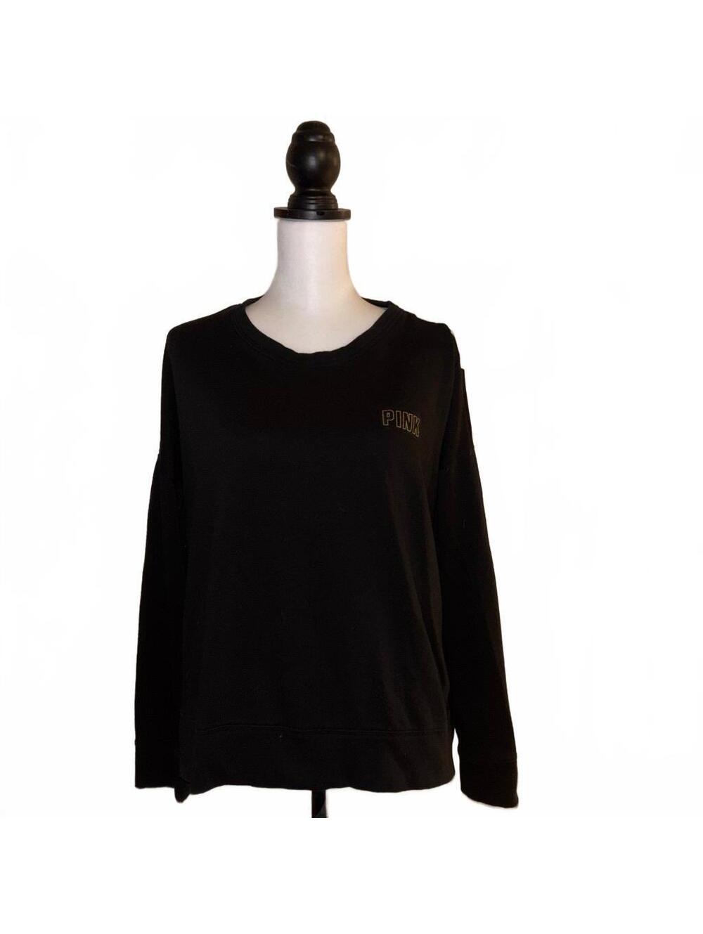 PINK Victoria's Secret Black Crewneck Sweatshirt Large